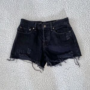 Free People Black Jean Shorts